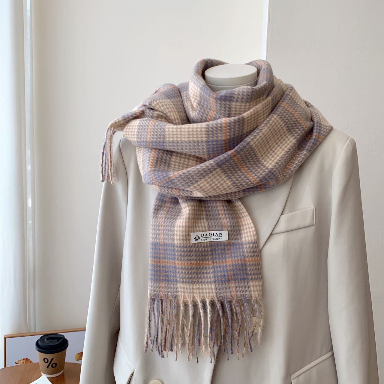 Women's High-grade Check Warm Korean Style Plaid Scarfs