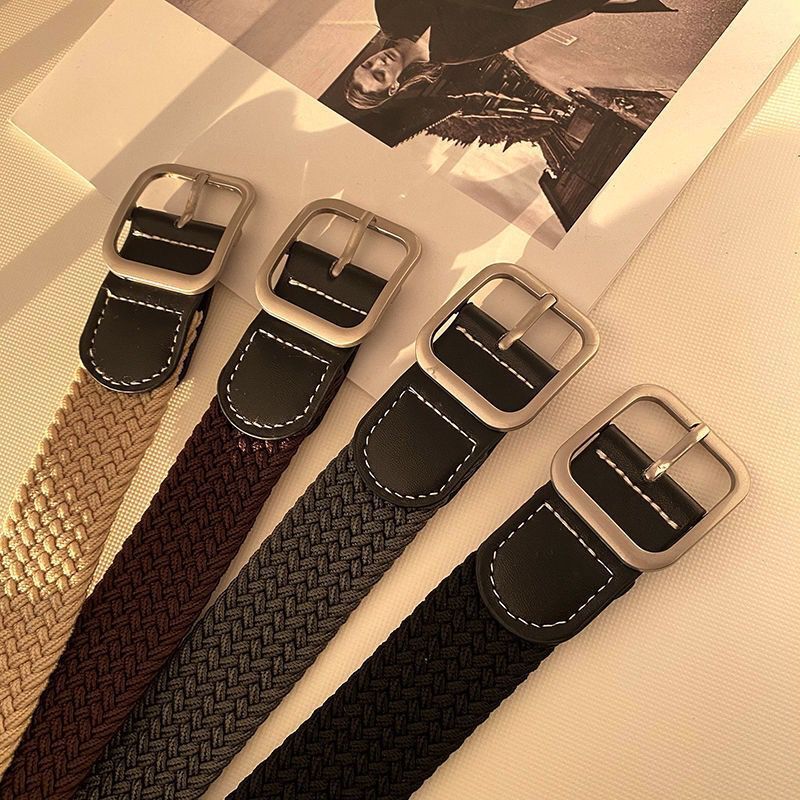 Women's & Men's Woven Stretch Casual Alloy Pin Buckle Belts