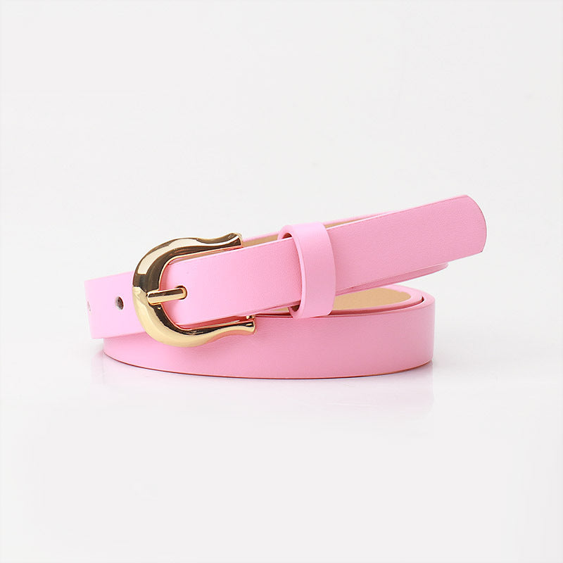 Women's Pin Buckle Flat Candy Color Simple Belts