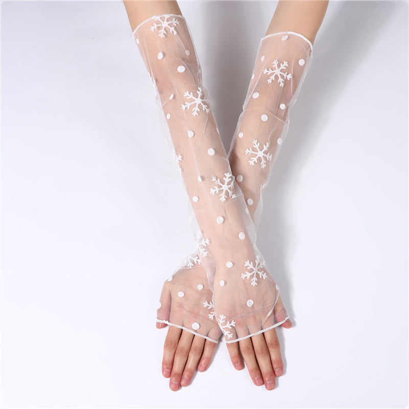 Women's Summer Lace Uv Protection Thin Long Gloves