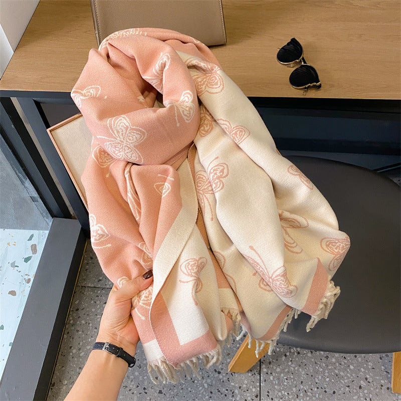 Women's Thickened Jacquard Winter Office Talma Outer Scarfs