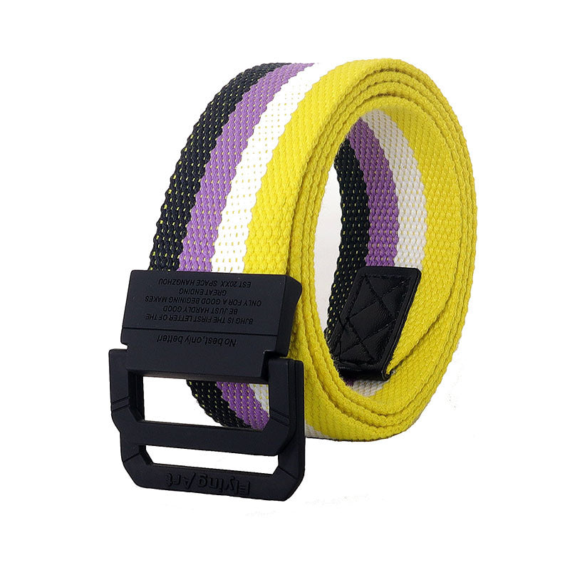 Women's & Men's Casual Rubber Effect Paint Pants Alloy Belts