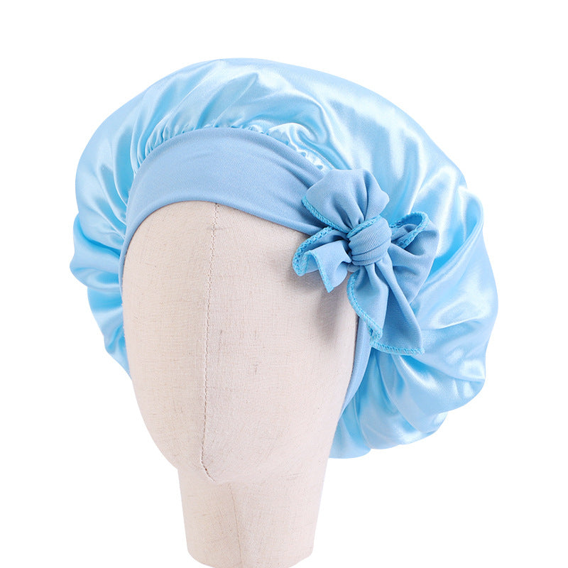 Children's Silk Ribbon Tam-o'-shanter Satin Nightcap Knotted Kids' Headwear