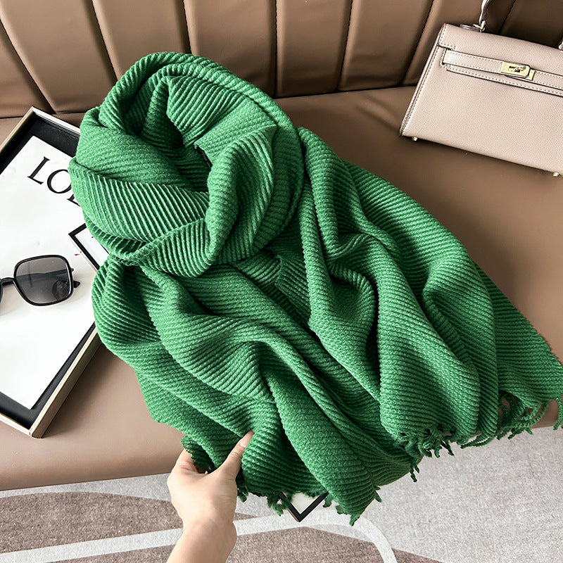 Women's Winter High-grade Korean Crumpled Solid Color Scarfs