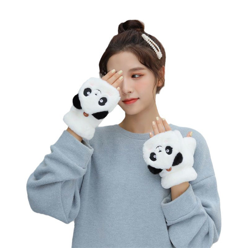 Women's Style Fashionable Cartoon Veet Thickened Male Gloves