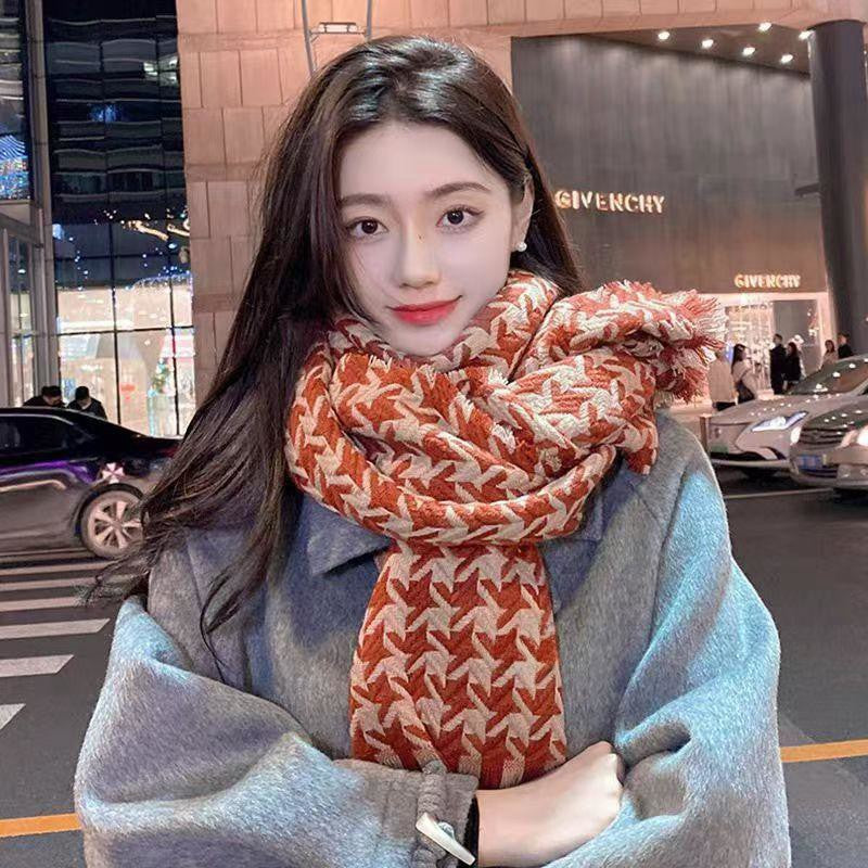 Women's High-grade Plaid Shawl Autumn Versatile Fashion Scarfs