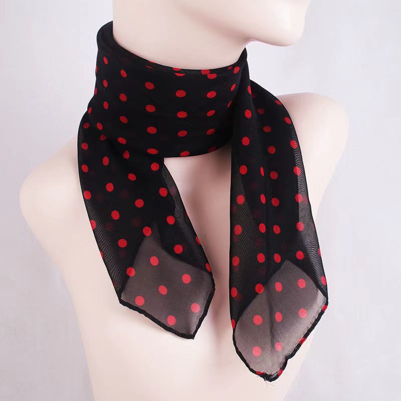 Women's Small Square Chiffon Soft Emulation Silk Scarfs