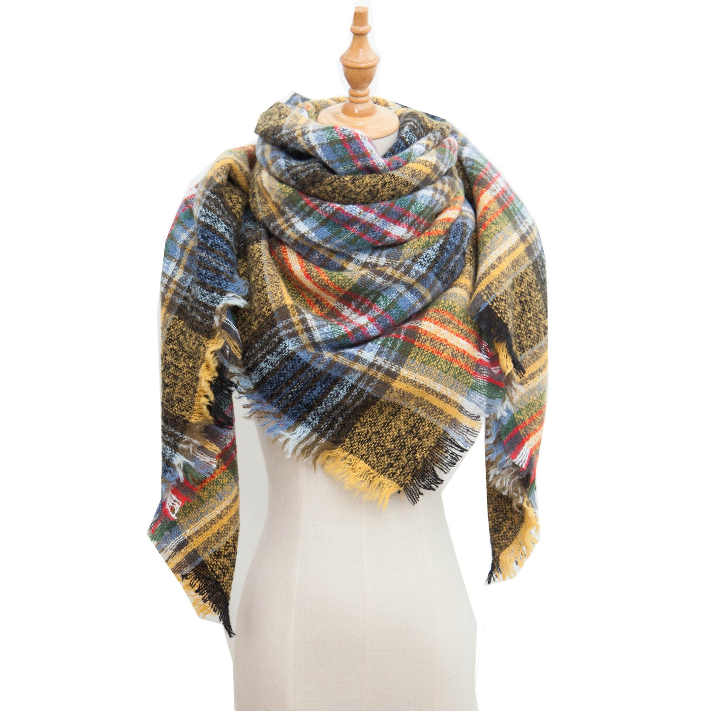 Versatile Source Shawl Large Plaid Triangle Scarfs