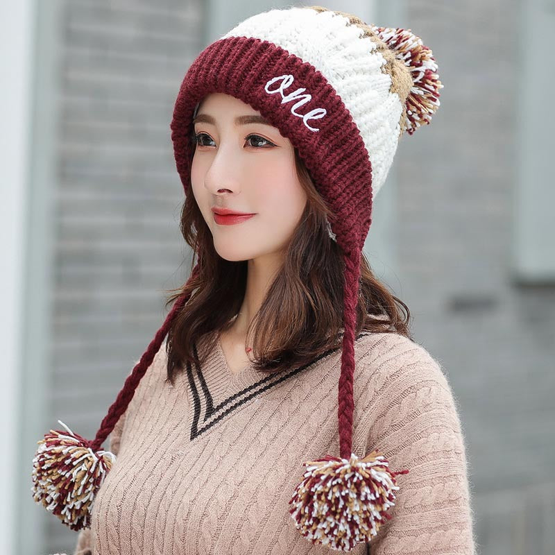 Women's Woolen Fashion Warm Hat Sweet Cute Korean Style Hats & Caps