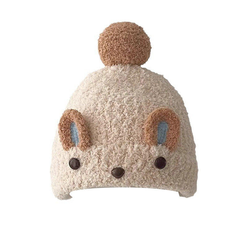 Hat Cute Rabbit Plush Knitted Sleeve Kids' Headwear