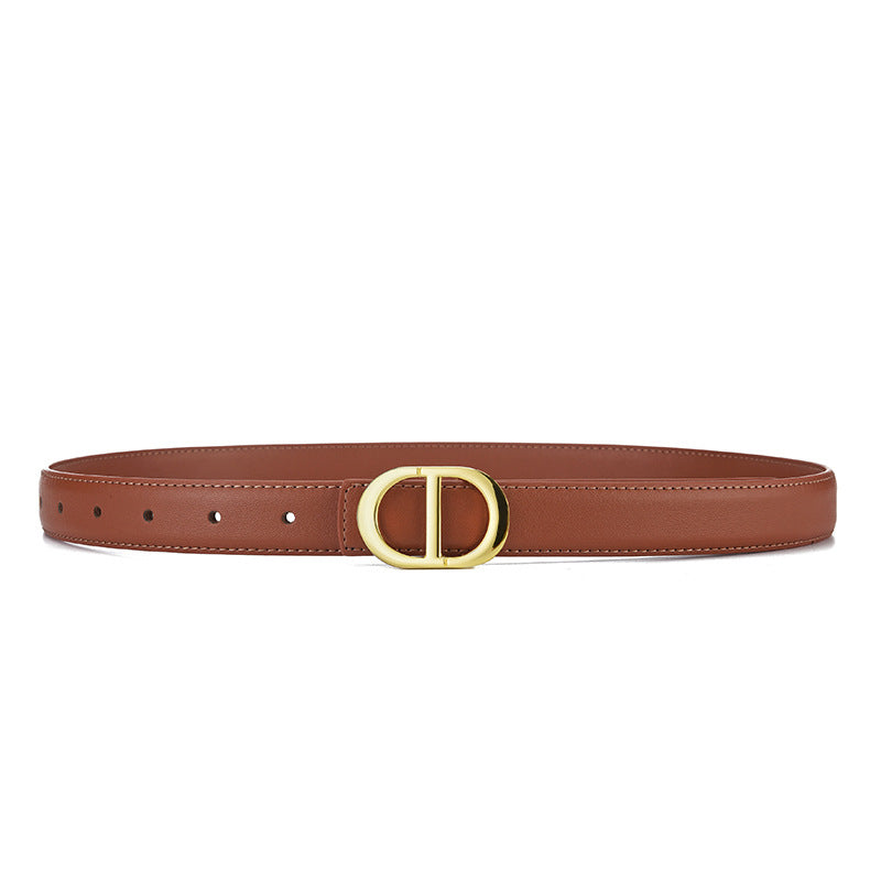 Women's Buckle Thin Simple Letters With Jeans Belts