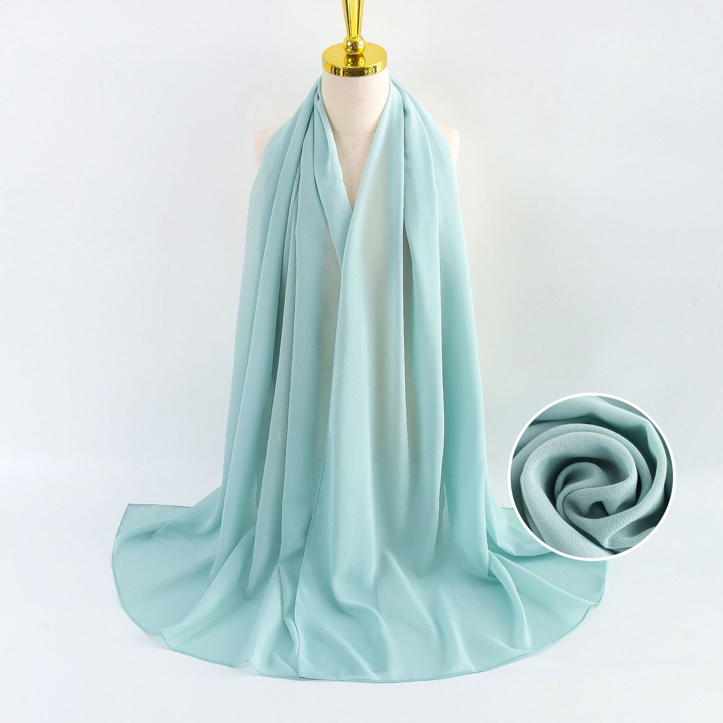 Women's Pearl Chiffon Solid Color Bubble Bag Scarfs