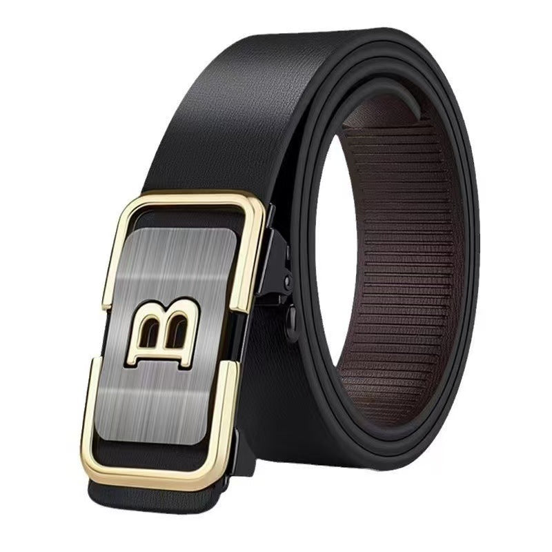 Men's Toothless Inner Wear Letters Automatic Buckle Belts