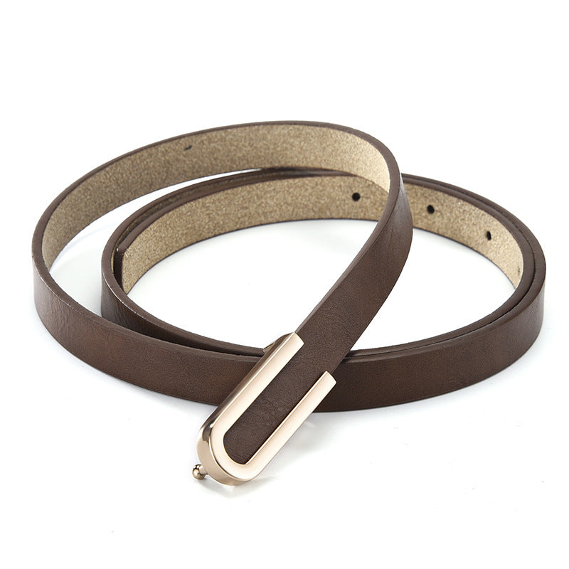 Women's Snap Button Simple Thin Female Ornament Belts