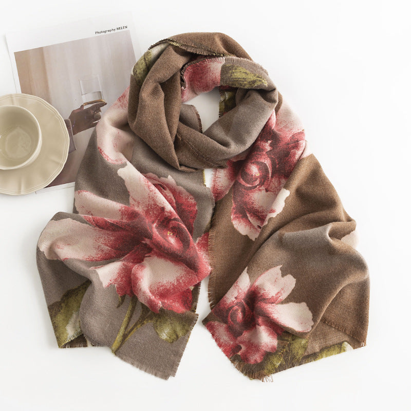 Women's New Creative Printed Shawl Warm Scarfs