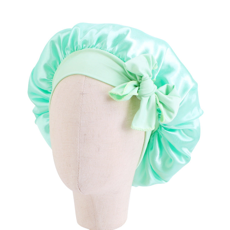 Children's Silk Ribbon Tam-o'-shanter Satin Nightcap Knotted Kids' Headwear