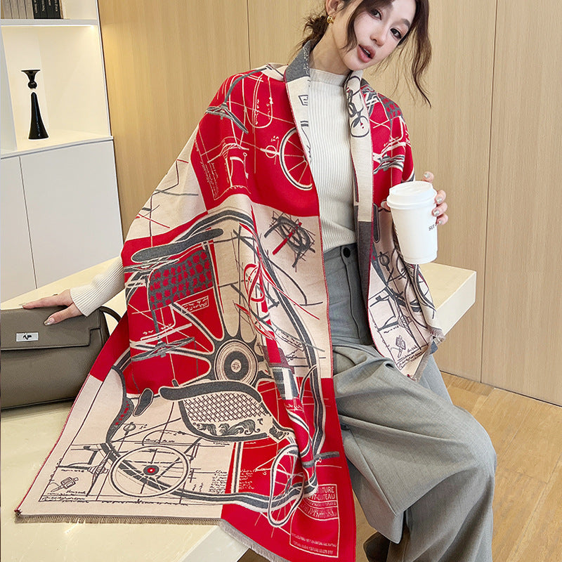 Women's Winter Shawl Outer Wear High-grade Sense Fashionable Scarfs