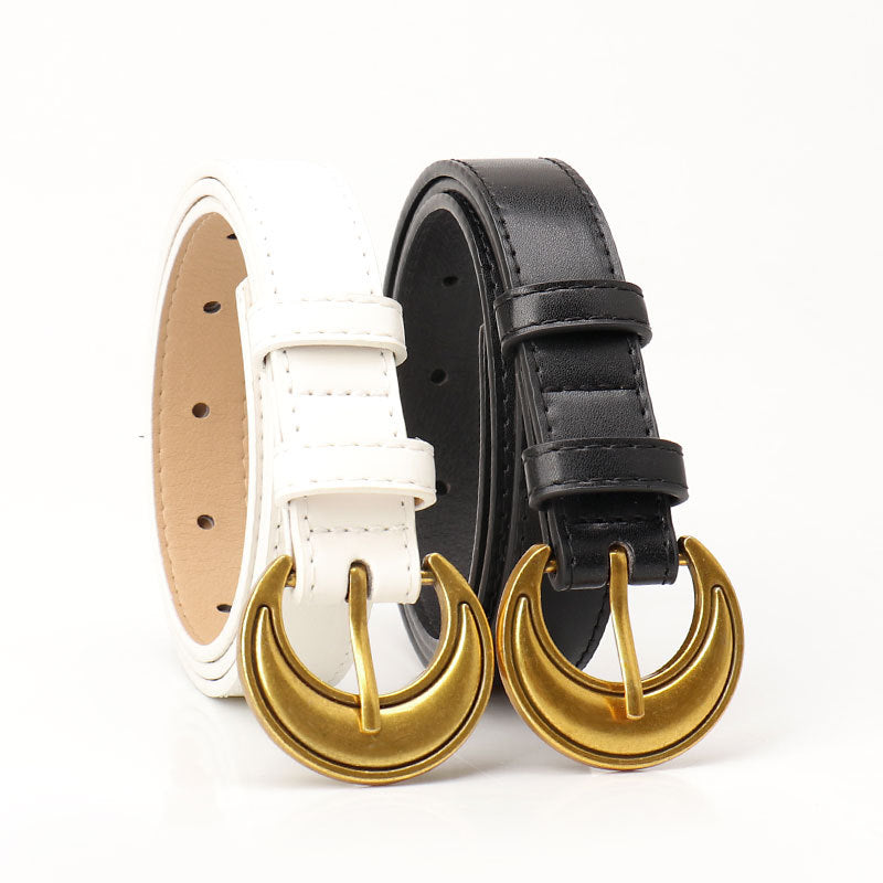 Women's Crescent Fashion Commuter Style Ancient Gold Belts