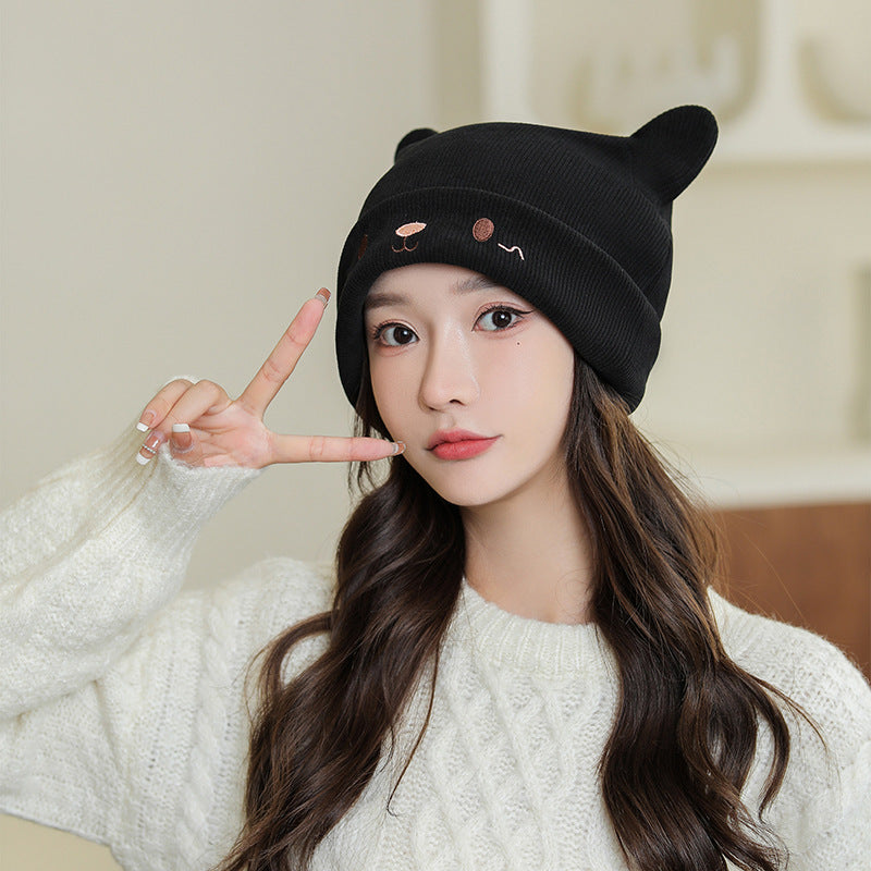 Women's Heap Korean Cute Rabbit Ears Thin Thermal Hats & Caps