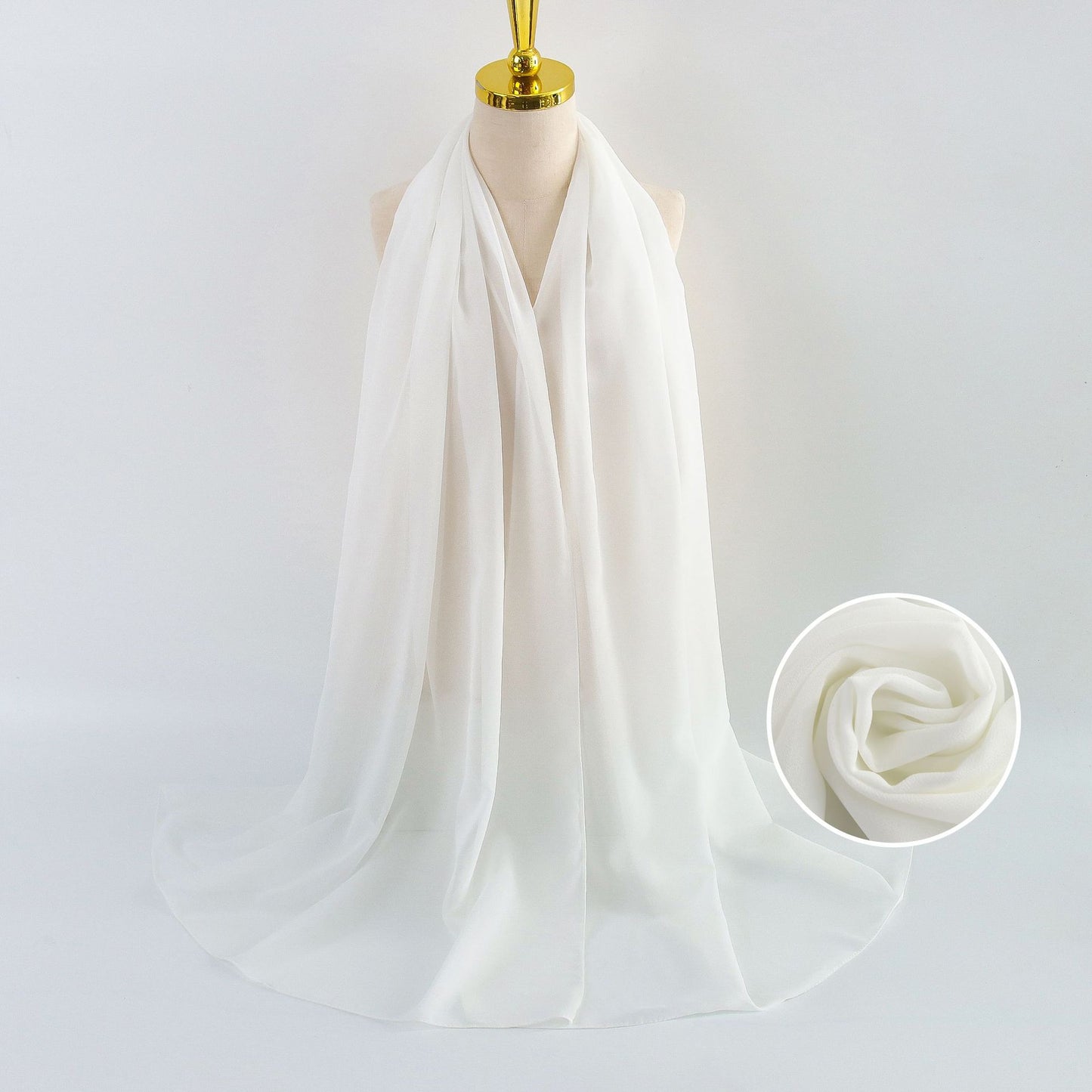 Women's Pearl Chiffon Solid Color Bubble Bag Scarfs