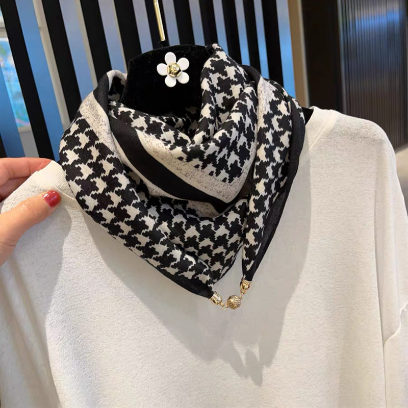 Women's Small Golden Balls Magnetic Buckle Lazy Scarfs