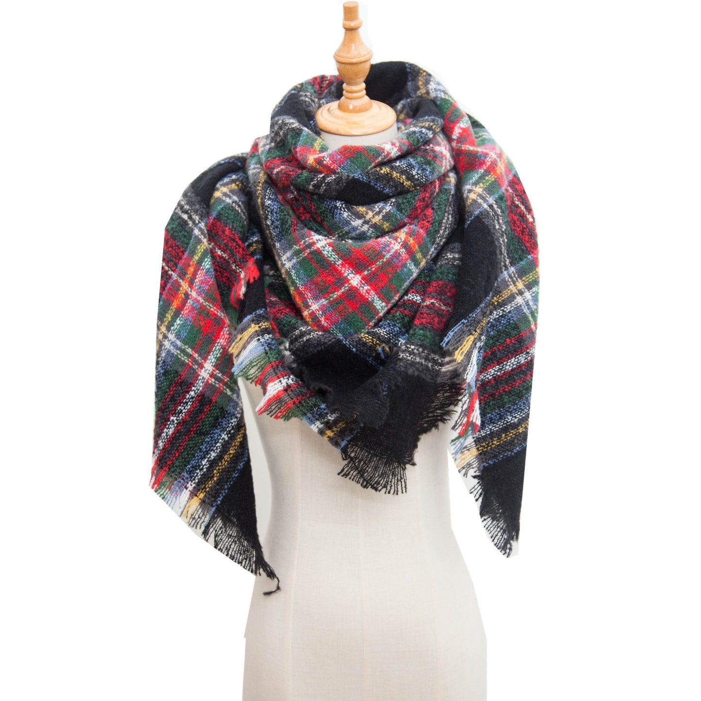 Versatile Source Shawl Large Plaid Triangle Scarfs