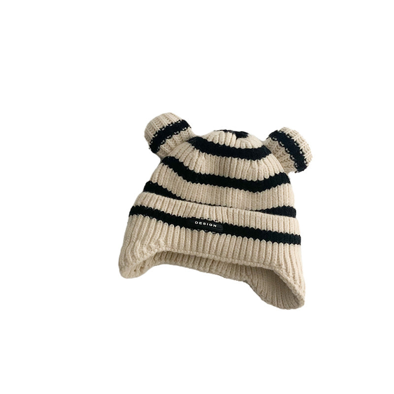 South Hat Korean Striped Earmuffs Warm Kids' Headwear