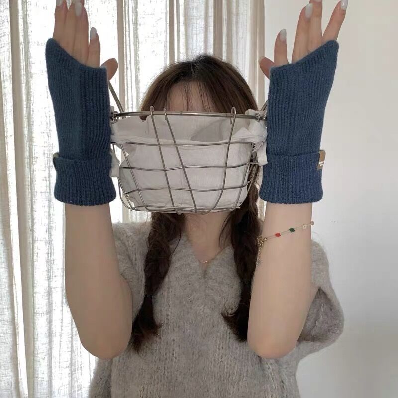 Women's Thickened Half Finger Wool Knitted Fingerless Gloves