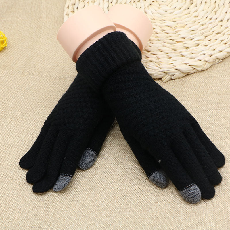 Women's Screen Knitted Winter Cold Protection Thickening Gloves