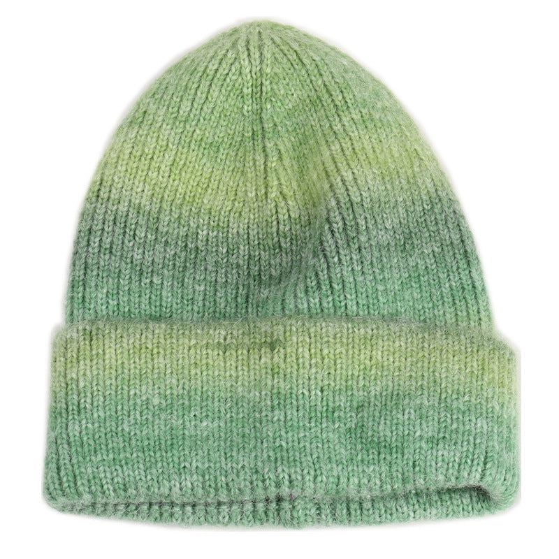 Women's Color Knitted Hat Rainbow Warm Thickened Hats & Caps