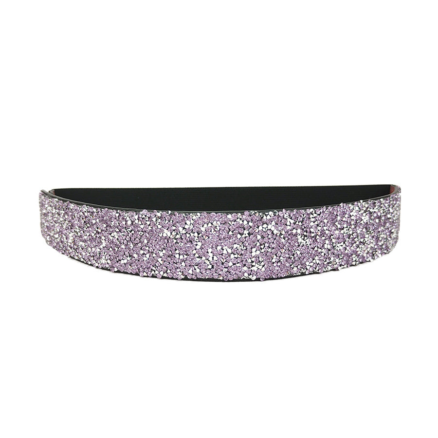 Women's Full Elastic Wide Crystal Waist Seal Belts