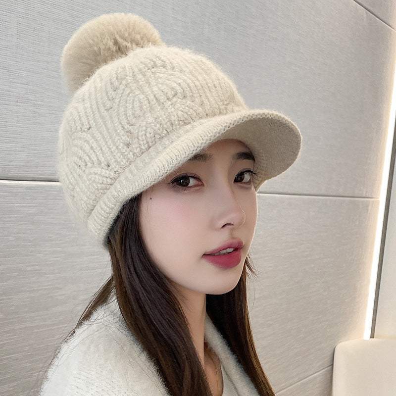 Women's Hair Baseball Korean Textured Sequined Fur Hats & Caps