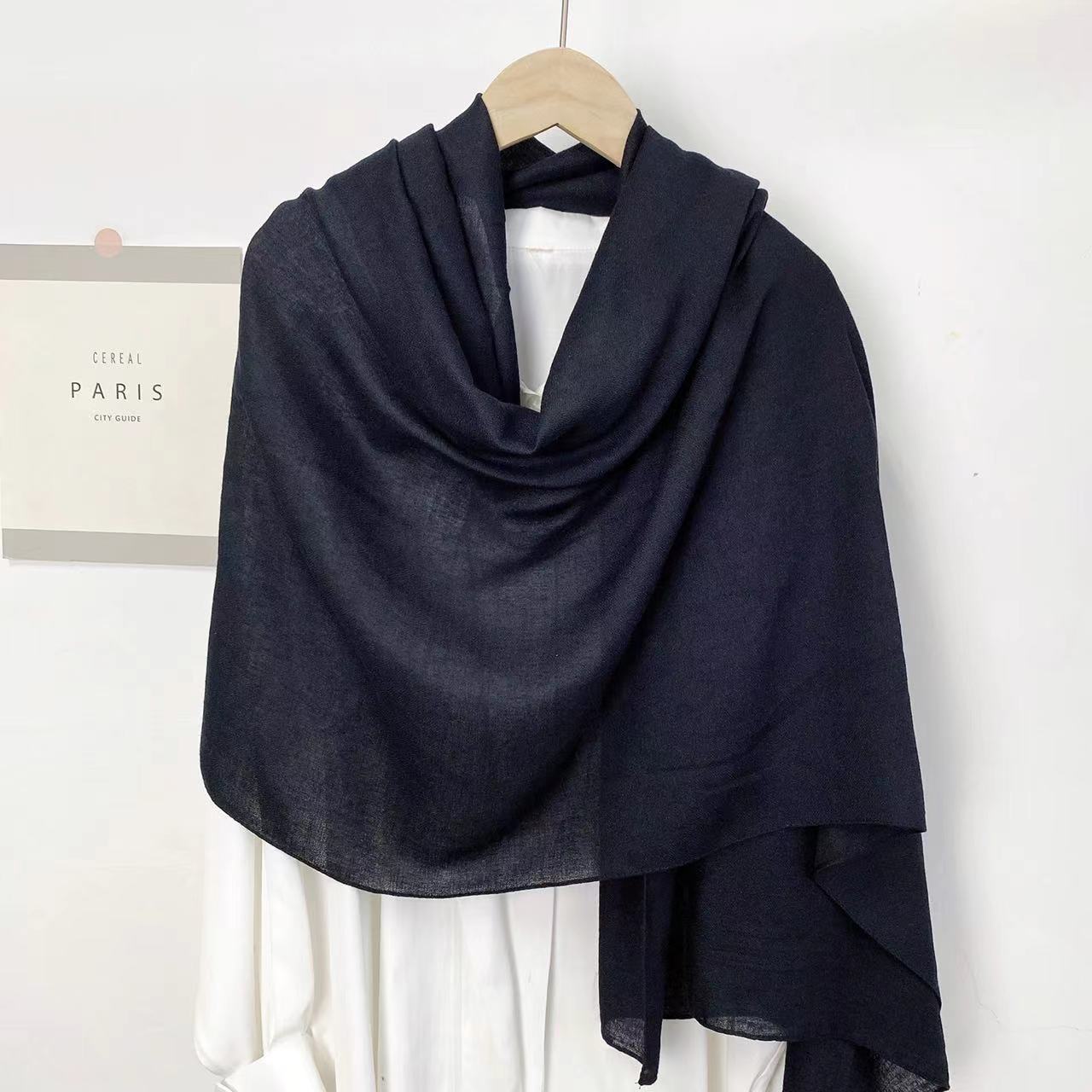 Monochrome Long Warm Shawl Solid Color Scarfs