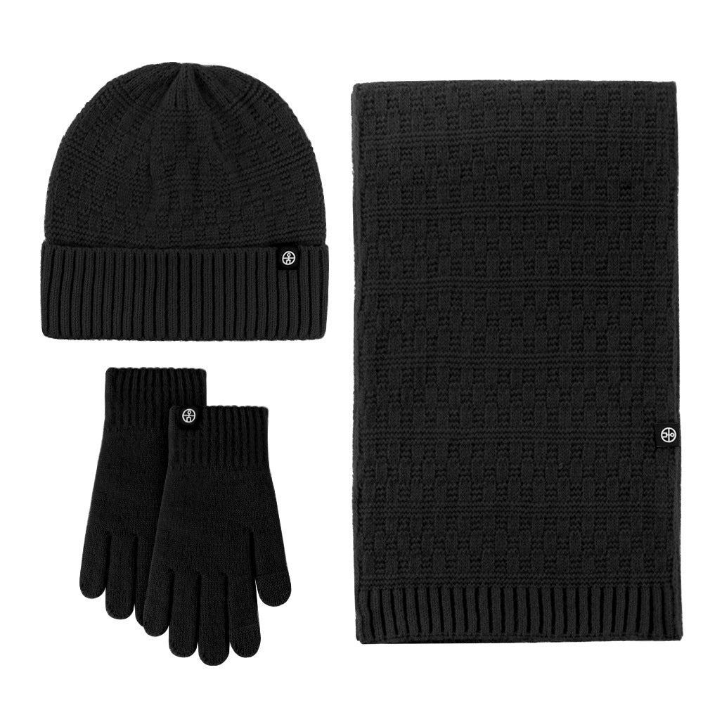 Women's Winter Touch Screen Knitted Double Layer Fleece-lined Five Gloves