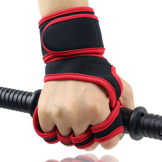 Women's & Men's Half Finger Pull-up Wrist Protector Dumbbell Sports Equipment Hard Gloves