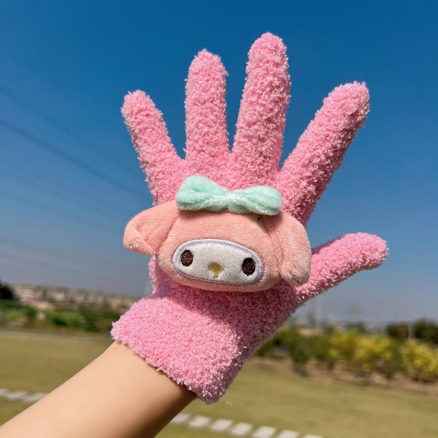 Cute Little Beaver Plush Coral Fleece Gloves