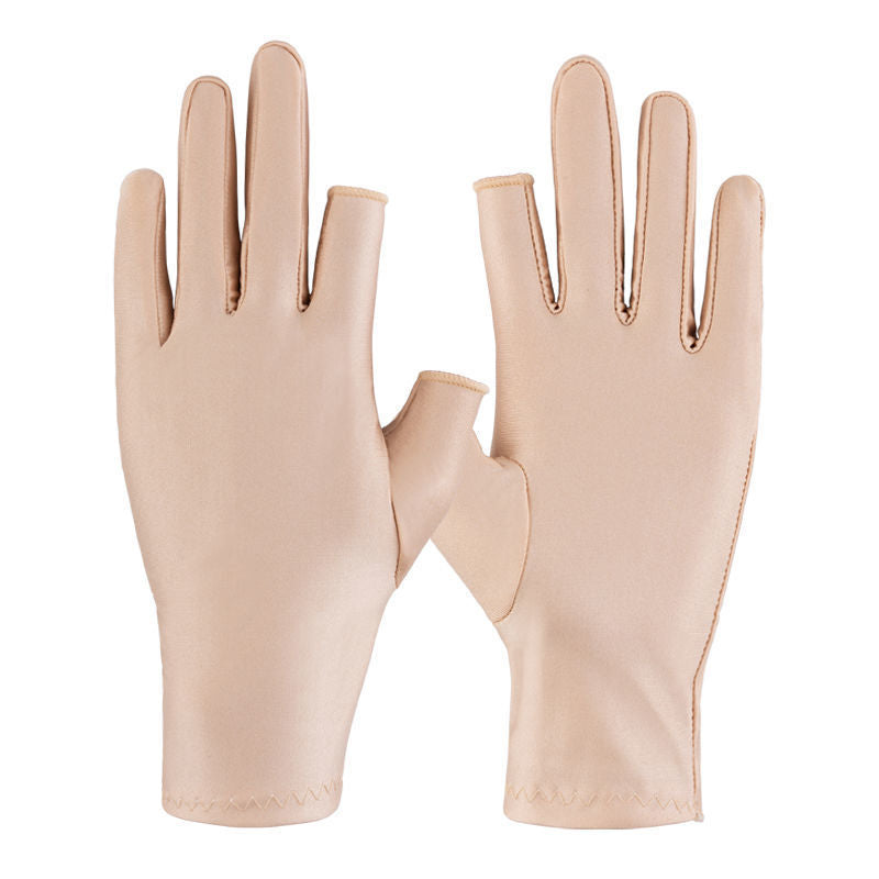 Women's Finger Exposed Two Fingers Outdoor Driving Gloves