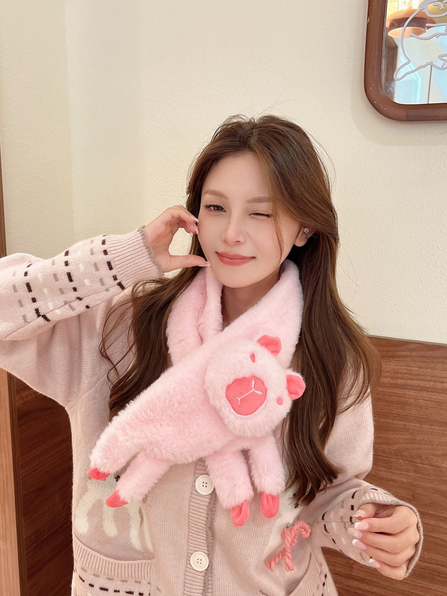 High Quality Plush Winter Imitation Rabbit Scarfs