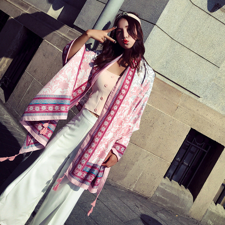 Ethnic Print Travel Outdoor Shawl Air-conditioned Scarfs