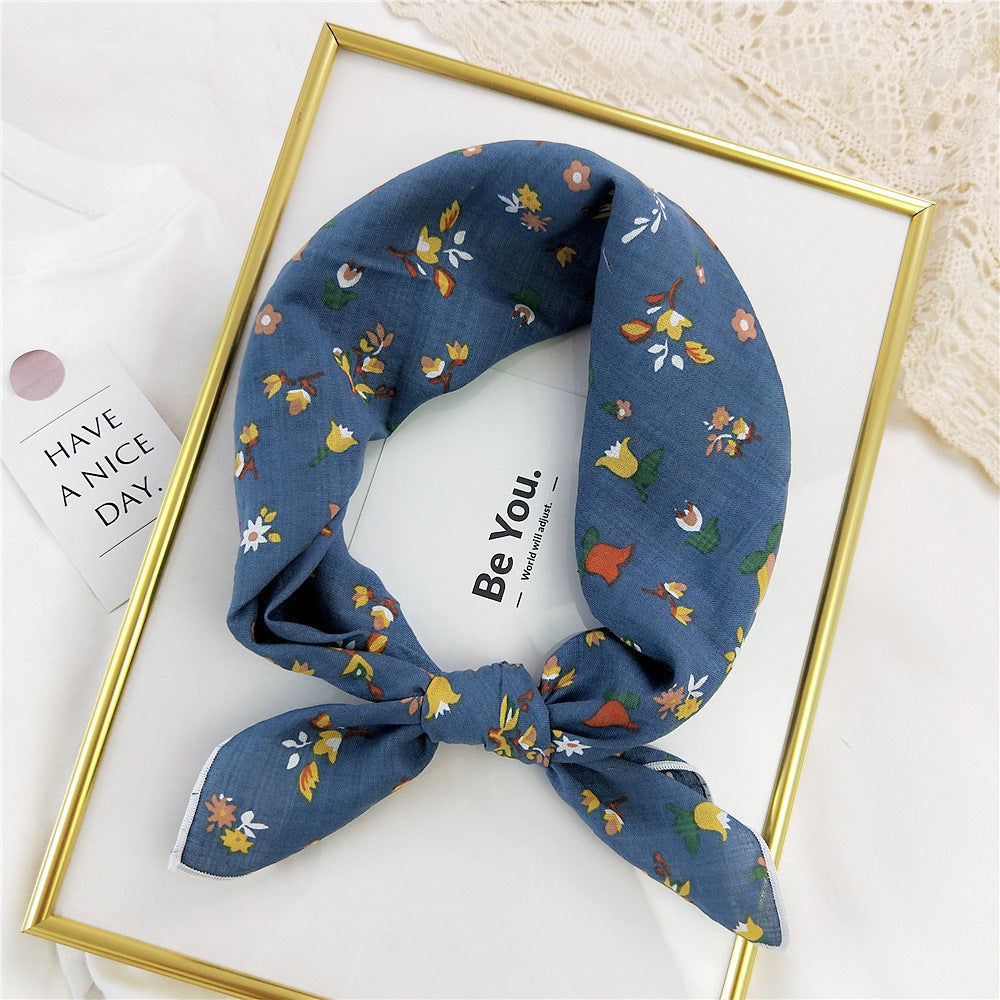 Women's Small Square Towel Silk Autumn Summer Fashion Korean Scarfs