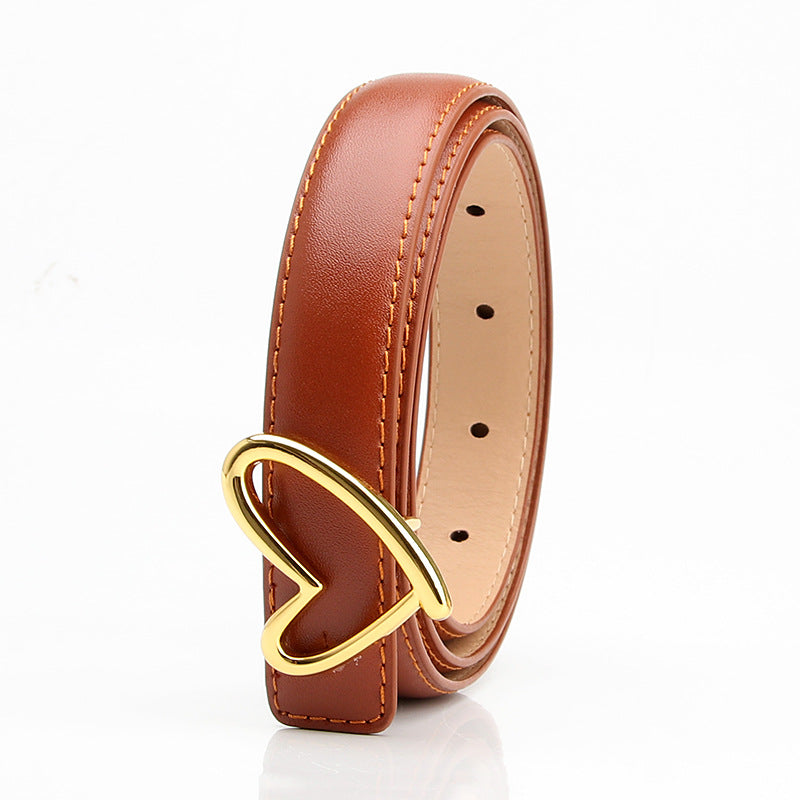 Women's Heart Buckle Dress Decoration Cutting Edge Belts