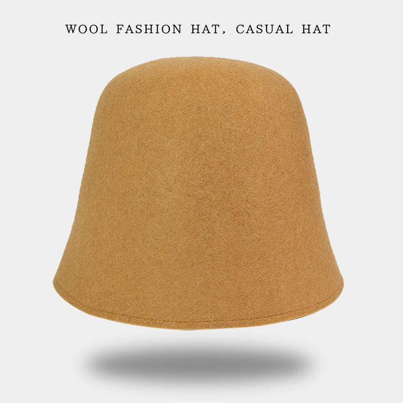 Women's Hat Fashion Simple Wool Bucket Dome Hats & Caps