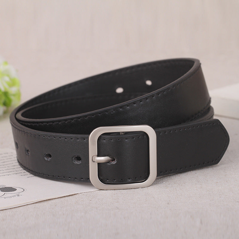 Women's Korean Style Retro Simple Square Buckle Belts