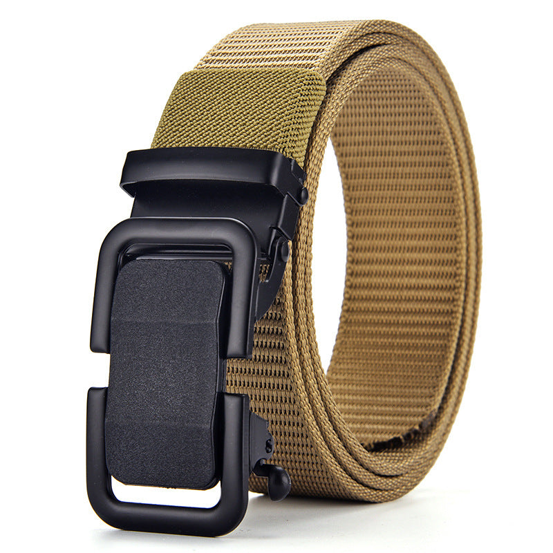 Men's Nylon Woven Canvas Automatic Toothless Outdoor Belts