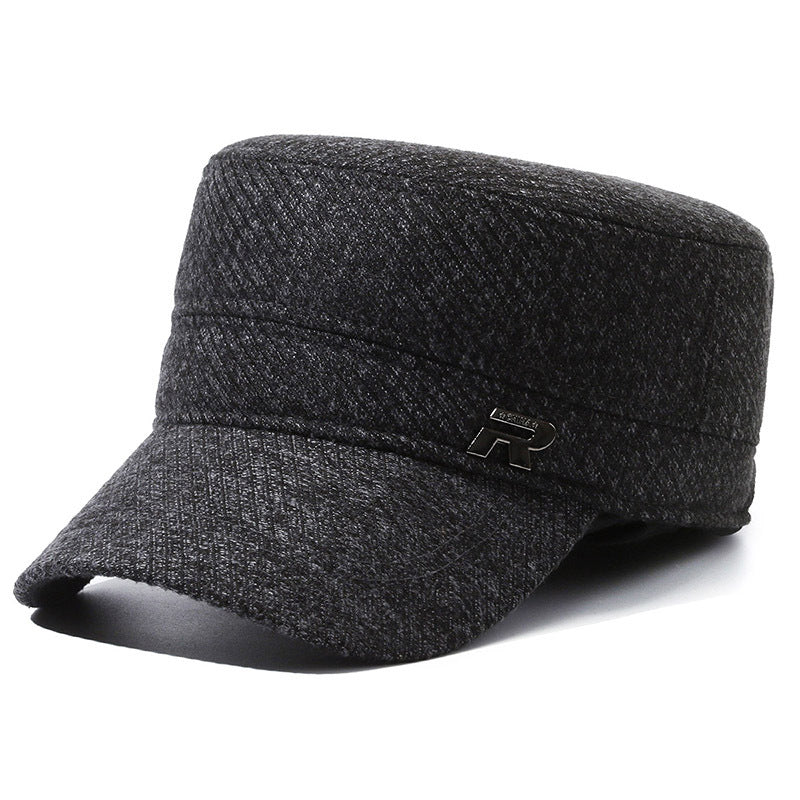 Men's Hat For Outdoor Keep Warm Woolen Flat-top Hats & Caps