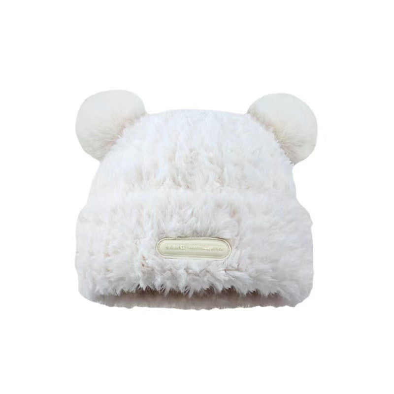 Women's Style Cute Winter Bear Plush Knitted Earflaps Hats & Caps