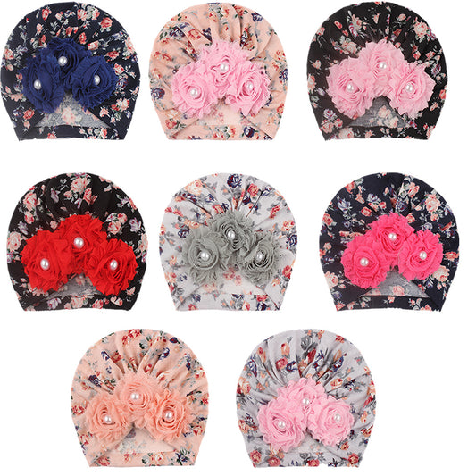 Children's Soft Printed Hat Sunflower Sticky Beads Kids' Headwear