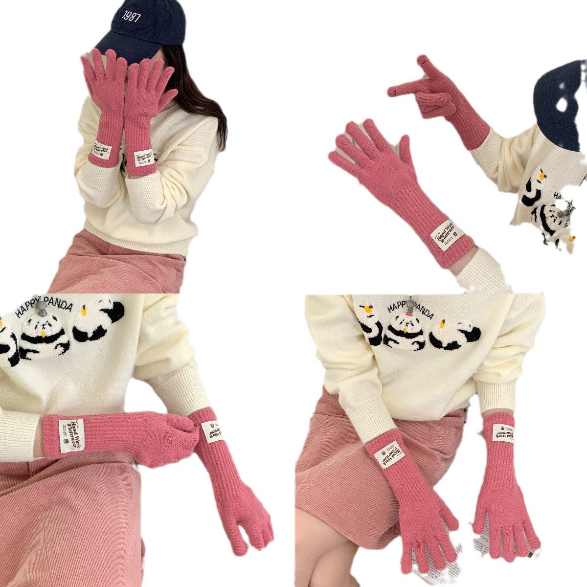 Women's Warm Five Finger Touch Screen Open Gloves