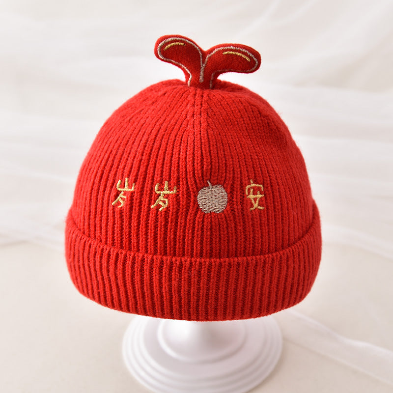 Hat Festive Chinese Red Warm Head Protection Kids' Headwear