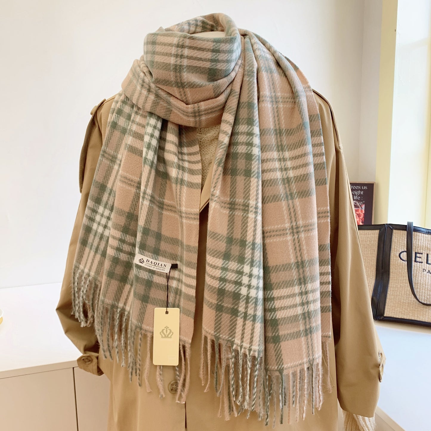 Women's High-grade Check Warm Korean Style Plaid Scarfs